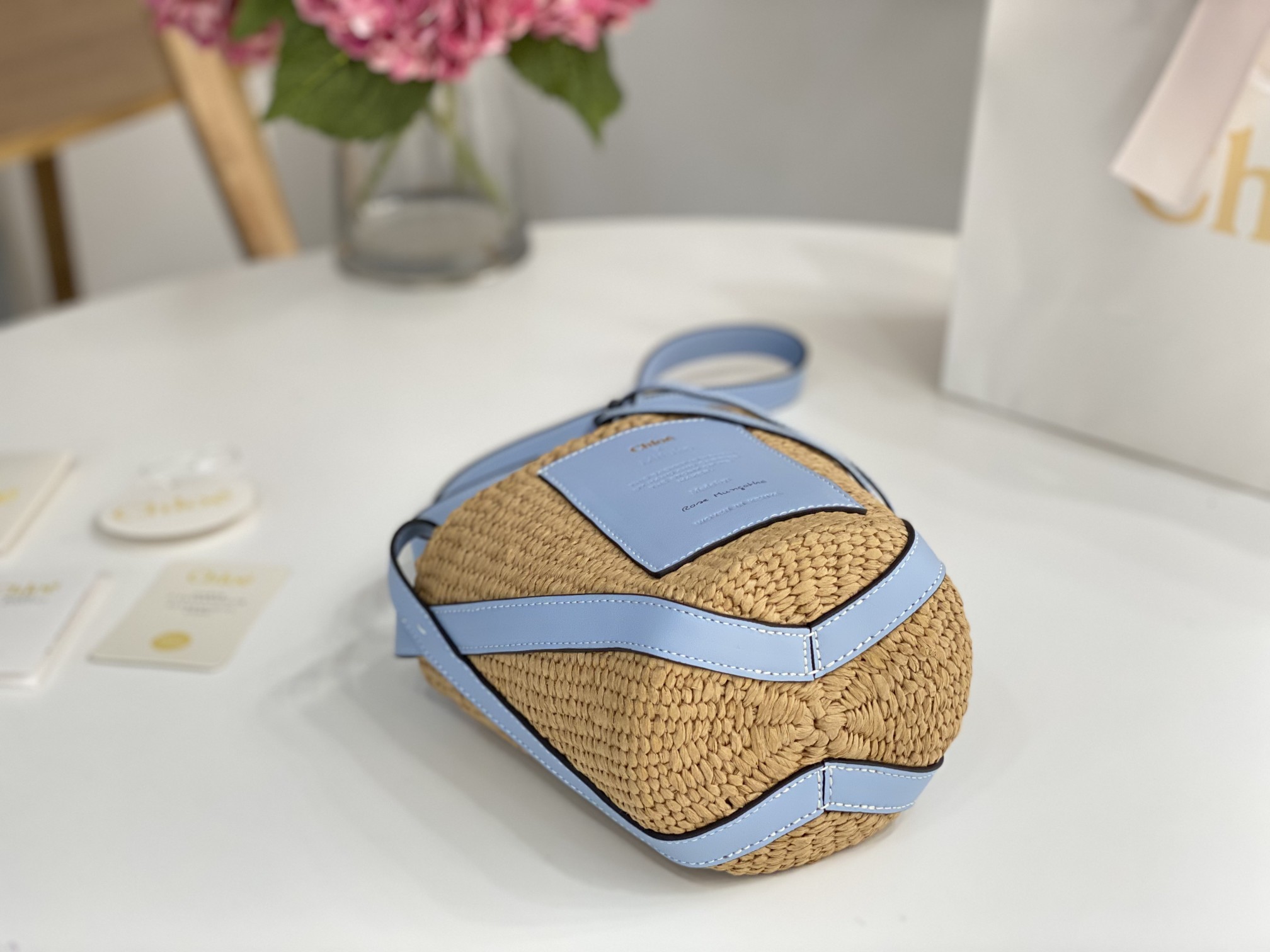 Chloe Small Woody Basket In Natural Fibers 